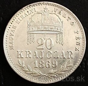 20 grajciar 1869 KB František Jozef I.