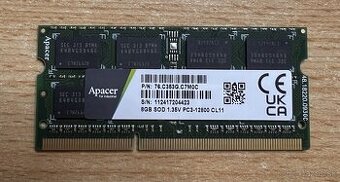 8GB - DDR3 - PC3-12800 - 1600MHz - SODIMM - 1.35V - Apacer