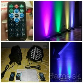 4ks led par reflektory na diaľkové ovládanie s TAŠKOU