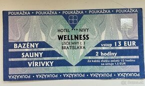 Predám poukážky do Wellness centra v BA