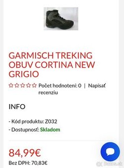 Č.40 Garmisch treking obuv CORTINA NEW GRIGIO nové 90eur