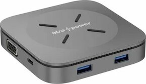 AlzaPower Metal USB-C Dock Cube 6 in 1 WF vesmírno sivá