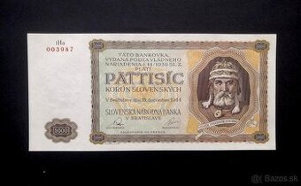 5000 korun 1944 NEPERFOROVANA v TOP stavu UNC  VELICE VZ. - 1