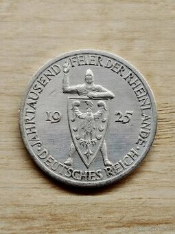 3 marka Rhineland 1925 Weimarská republika