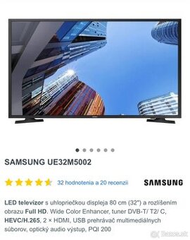 Predam tv SAMSUNG 80cm uhlopriečka