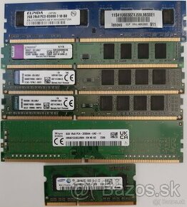 Predam pamäte 2xDDR3_2G, 2xDDR3_4G, 1xDDR4_8G, 1xDDR3_2G