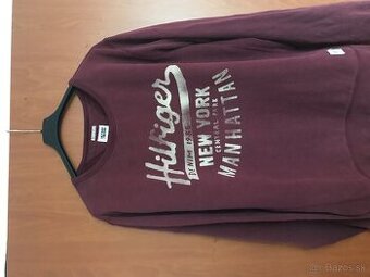 TOMMY HILFIGER originál bordo pánska mikinka L/XL