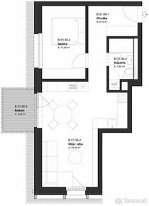 REZERVÁCIA (BD2_01.06) 2-izbový byt v projekte KRÁSNE V K - 1