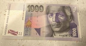 Bankovka 1000Sk ,1999, séria "P" , bankovka TOP stav - j100%