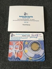 2 euro Autorská karta 2018 - 25r SR s vlastnoručným podpisom