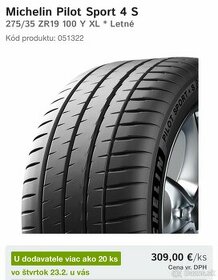 275/35 r19 MICHELIN PILOT SPORT 4S 100Y 2x7mm - 1