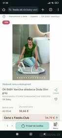 OK BABY Vanička skladacia Onda Slim grey - 1