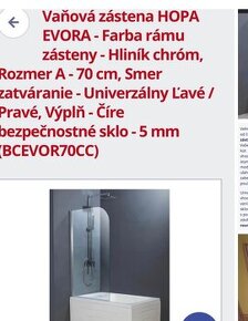 Vanová zástena Evora - HOPA