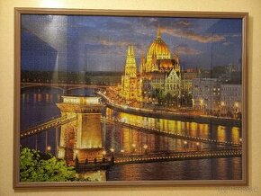 Obraz z puzzle nočná Budapešť