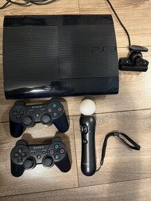 Playstation 3(500GB)+2ovladače+1pohybovy s kamerou+9hier