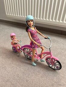 Dvojbicykel a 2x barbie sestry