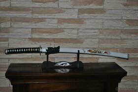 Katana biela,čierna s drakom - 1