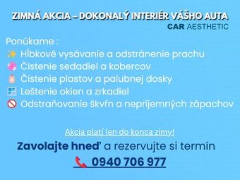 ZADARMO | Zimná Akcia | Čistenie auto-Interiéru