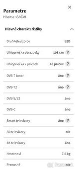 Tv Hissense 43A63H ( + 3 roky predlzena zaruka ) - 1