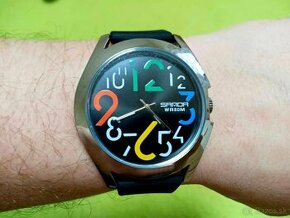 Nové dizajnové hodinky unisex, veľký farebný ciferník