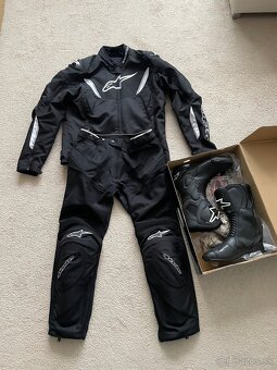 Alpinestars súprava na moto vrátane chráničov+čižmy - 1