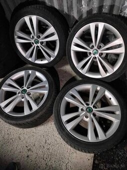 4ks alu disky orig. Škoda 5x112 R18 pneu 225/40 r18 7mm