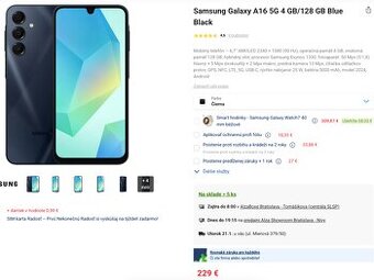 Predám nerozbalený Samsung Galaxy A16 čierny, 128gb