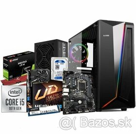 Hráčsky PC Intel i5 + GTX 1650, 16GB RAM, 500GB NVMe SSD, 1T - 1