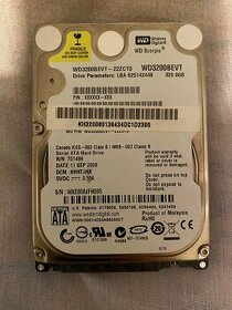 2,5” HDD WD 320GB pevný disk pre notebook