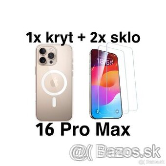 1x Kryt + 2x Sklo iPhone 16 Pro Max