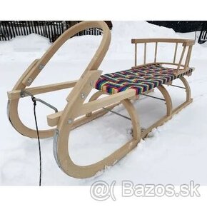 Detské bukové sánky 120 cm s opierkou