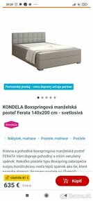 Predám boxsprigovu manželskú posteľ - 1