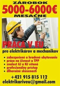 Elektrikar -práca -  Nemecko