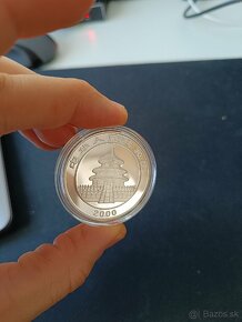 Strieborná minca Čína PANDA 10 Yuan 2000, 1oz, mirrored