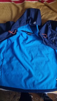 Bunda softshell pro alpine pánska XL modrá s kapucňou+pončo