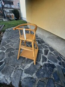 Drevená detska jedalenska stolička