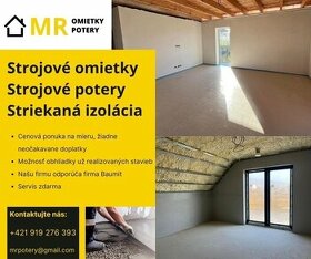 MR- Strojové omietky, potery a izolácia