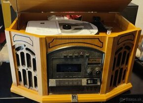 Predám pekné retro rádio s gramafónom, CD a kazeťákom - 1