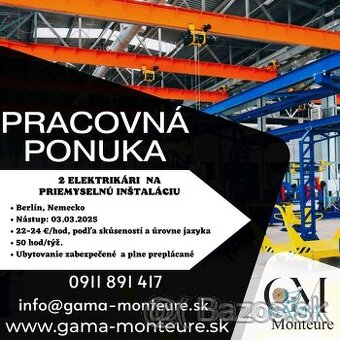 Hľadáme elektrikárov na bytové/priemyselné elektroinštalácie