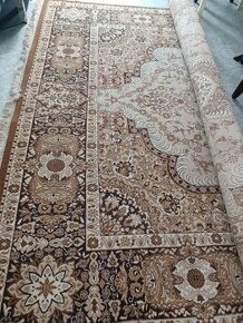 Retro starožitný koberec hnedý 3x4m - 1
