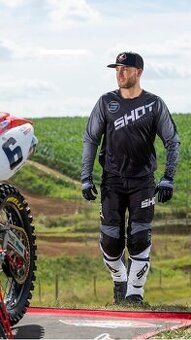 MX shot čierno šedý, detský juniorský komplet motocross