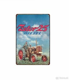 plechová cedule - traktor Zetor 25 Diesel (dobová reklama)