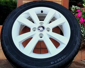 alu R15 4x100, pneu 185/55, orig. Škoda Citigo, Seat Mii - 1