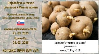 Sadbové zemiaky - odroda GALA