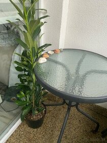 Čierny stôl na balkón a na záhradu mrazuvzdorné sklo