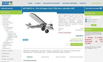 Plaváky pre PA-18 SuperCub 1700mm od FMS