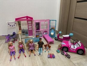 Barbie a Steffi domček, barbie a doplnky