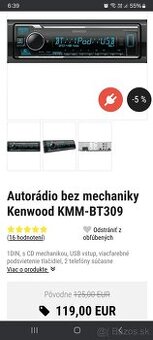 Autorádio Kenwood KMM-bt309