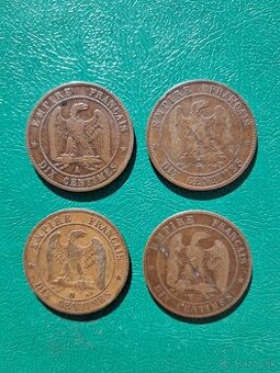 Napoleon lll 4x 10 centimes 1854