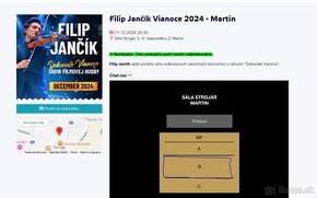 Predám 2 vstupenky  Filip Jančík v Martine